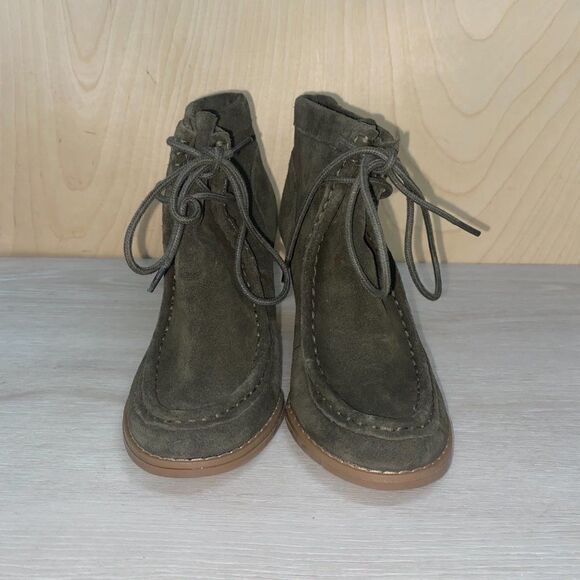 Lucky Brand Ysabel Moss Green Lace Up Wedge 5.5 - Picture 2 of 11